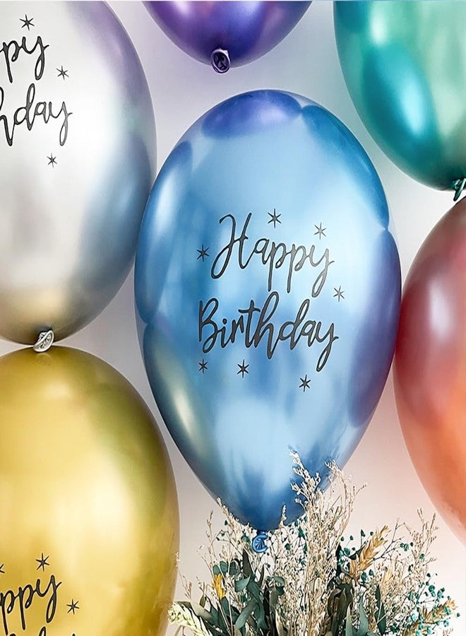 AzsVbvs Colorful Happy Birthday Balloons, 50PCS 12inch Metallic Helium Balloons for Birthday Baby Shower Wedding Party Supplies Arch Garland Decoration, Mixed Color - Image 4